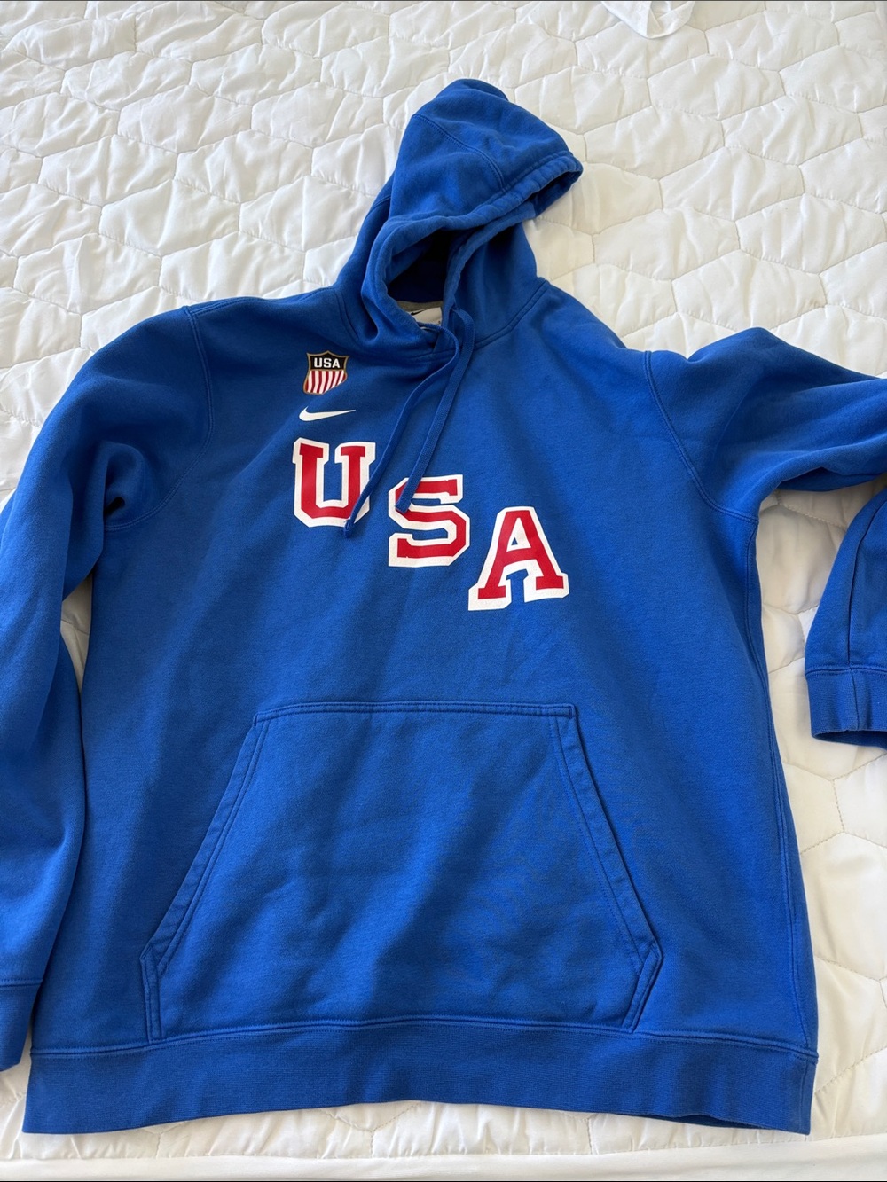 Nike Blue USA Hoodie with Red and White Lettering